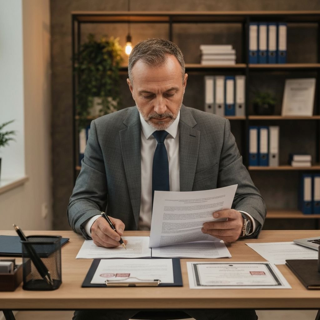 Profissional analisando documentos